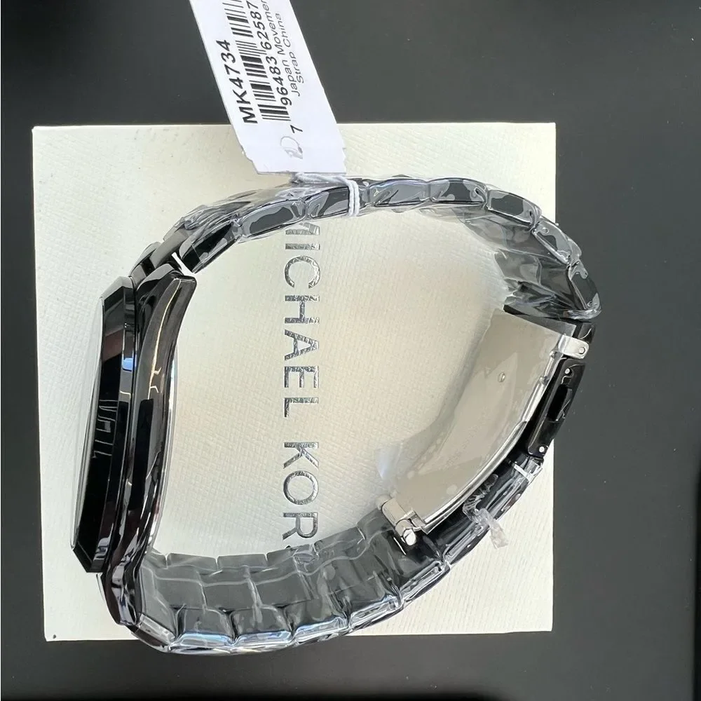 NIB Black Michael Kors Slim Runway Watch